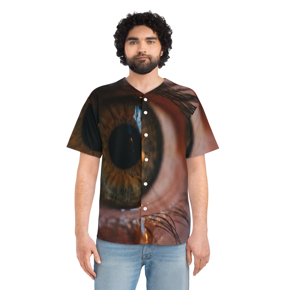 Men's Baseball Jersey - Amber Iris Reflection Fine Art Print...