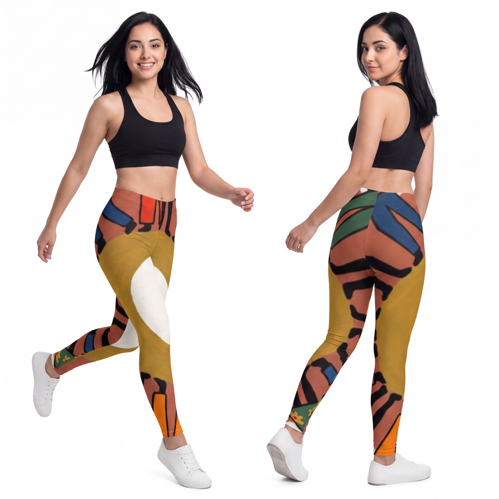 Youth Leggings - Unity Mandala Folk Art | Echovira Gallery