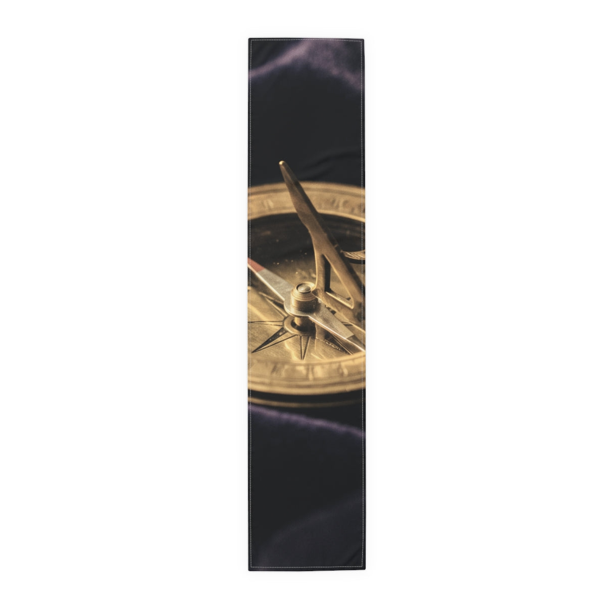 Vintage Brass Sundial Compass Table Runner