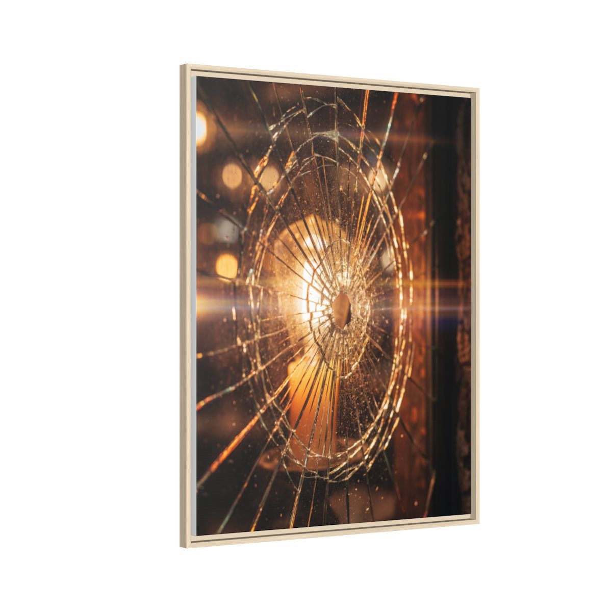 Framed Matte Canvas - Shattered Glass — Natural / 1.25"