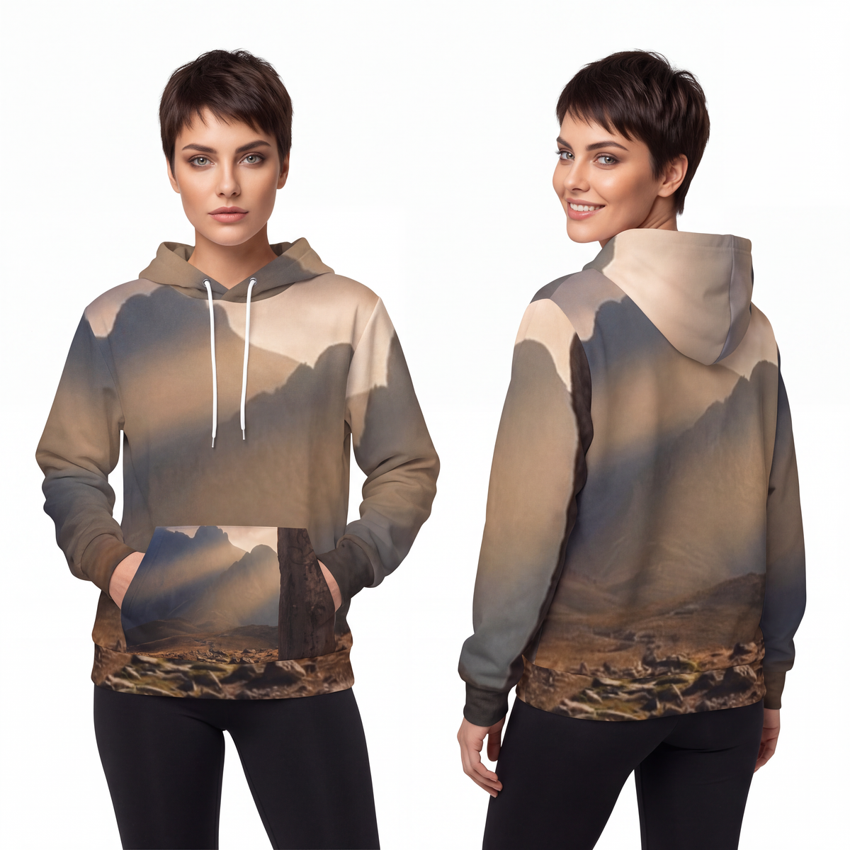 Fashion Hoodie - Mystic Monolith Ancient Persian Mountain......