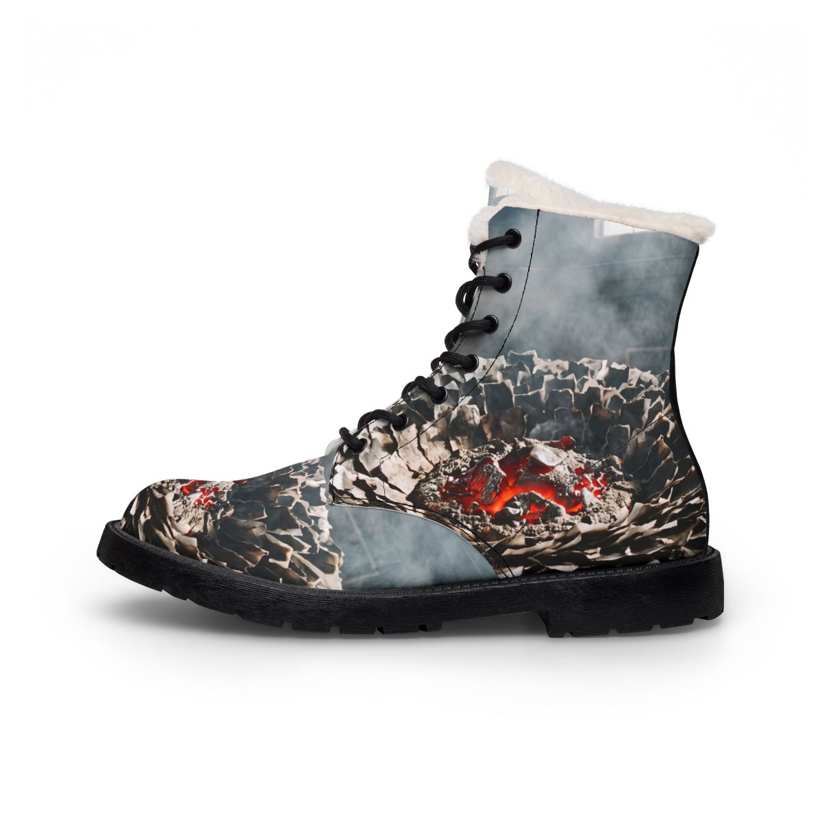 Men's Fur and Leather Boots Molten Metal Art