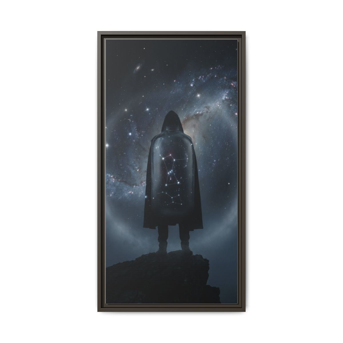 Framed Matte Canvas - Cosmic Sentinel — Espresso / 1.25" (8×10, 9×12, 11×14, 12×16, 10×20, 12×18, 16×20, 16×24, 18×24, 12×36, 20×24, 16×32, 20×30, 24×30, 24×32, 16×48, 24×36, 24×48, 30×40, 20×60, 32×48, 30×60 & 40×60)