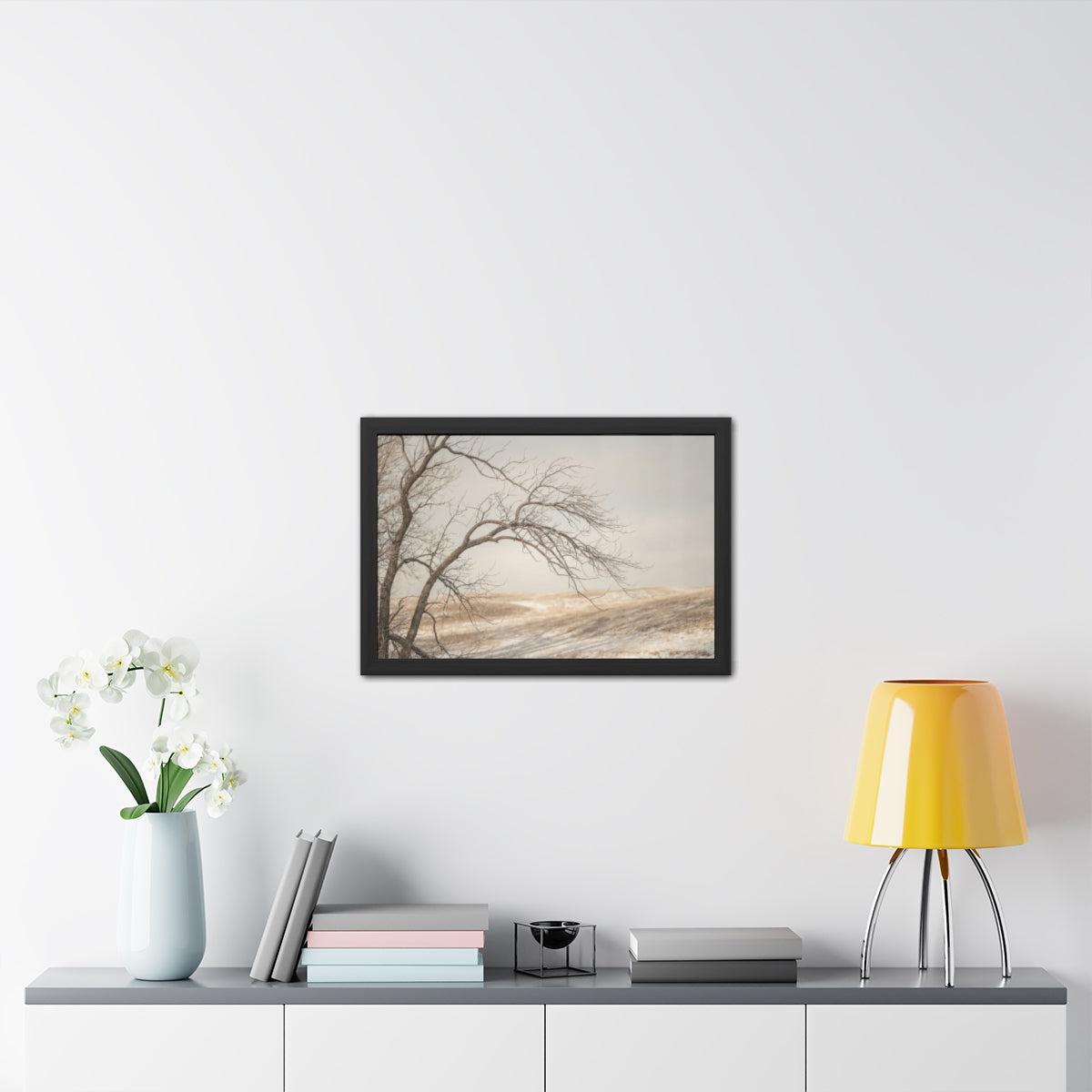 Framed Posters - Winter Branch Solitude Landscape —... |...