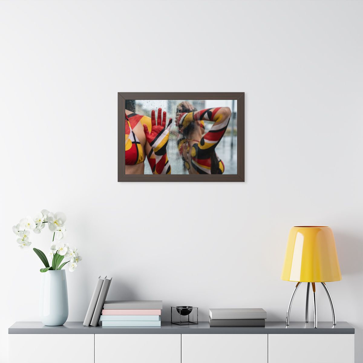 Framed Horizontal Poster - Urban Prism Abstract Body Paint...