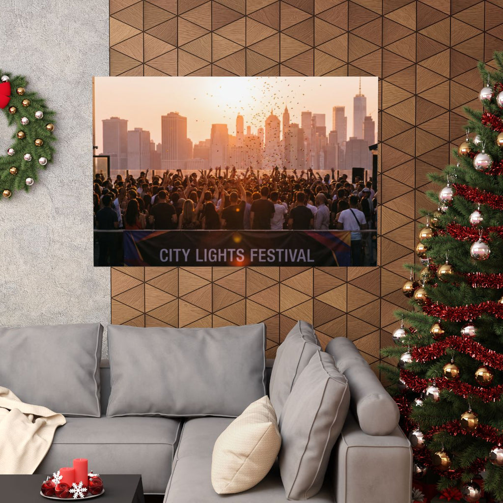 Matte Horizontal Poster - City Lights (10×8 & 54×36) |...