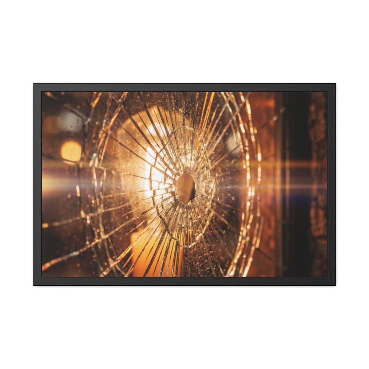 Framed Poster - Moody Fractured Glass — Landscape