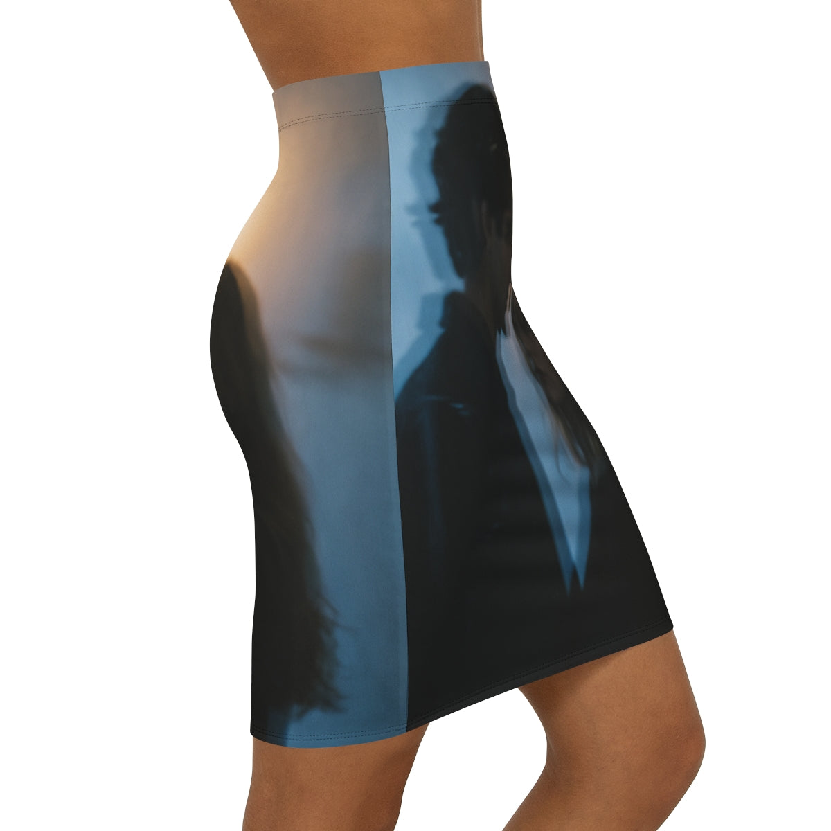 Women's Mid-Waist Pencil Skirt - Midnight Reflections Skirt...