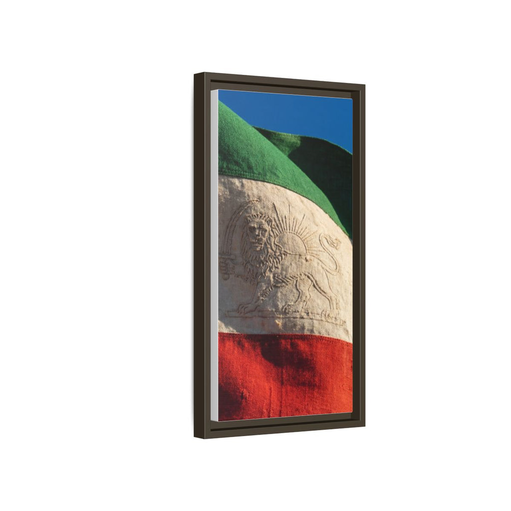 Framed Canvas Art - Distressed Flag — Espresso / 1.25"