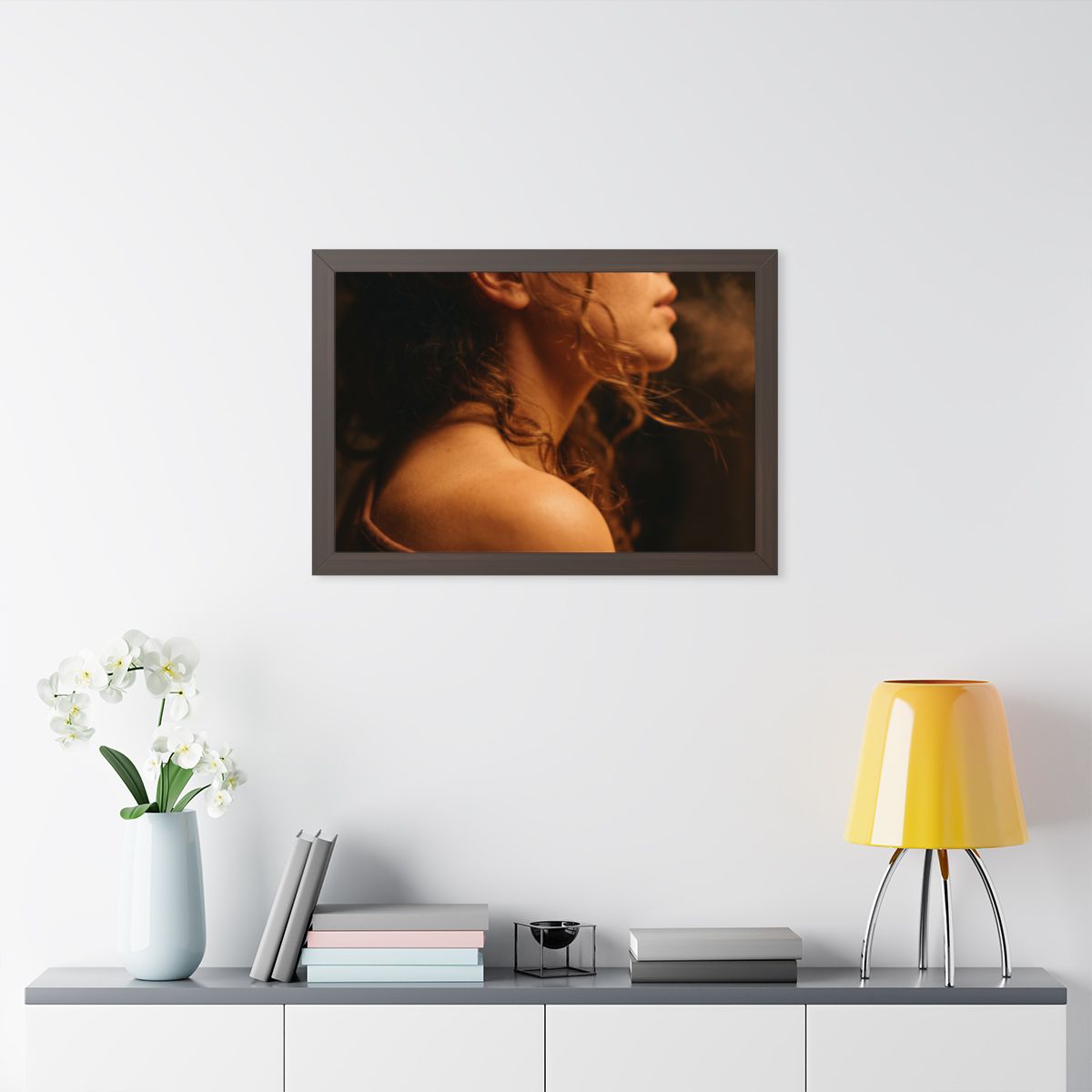 Framed Horizontal Poster - Golden Hour Silhouette Art —... |...