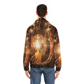 Men's Full-Zip Hoodie - Shattered Amber Broken Glass Art |...