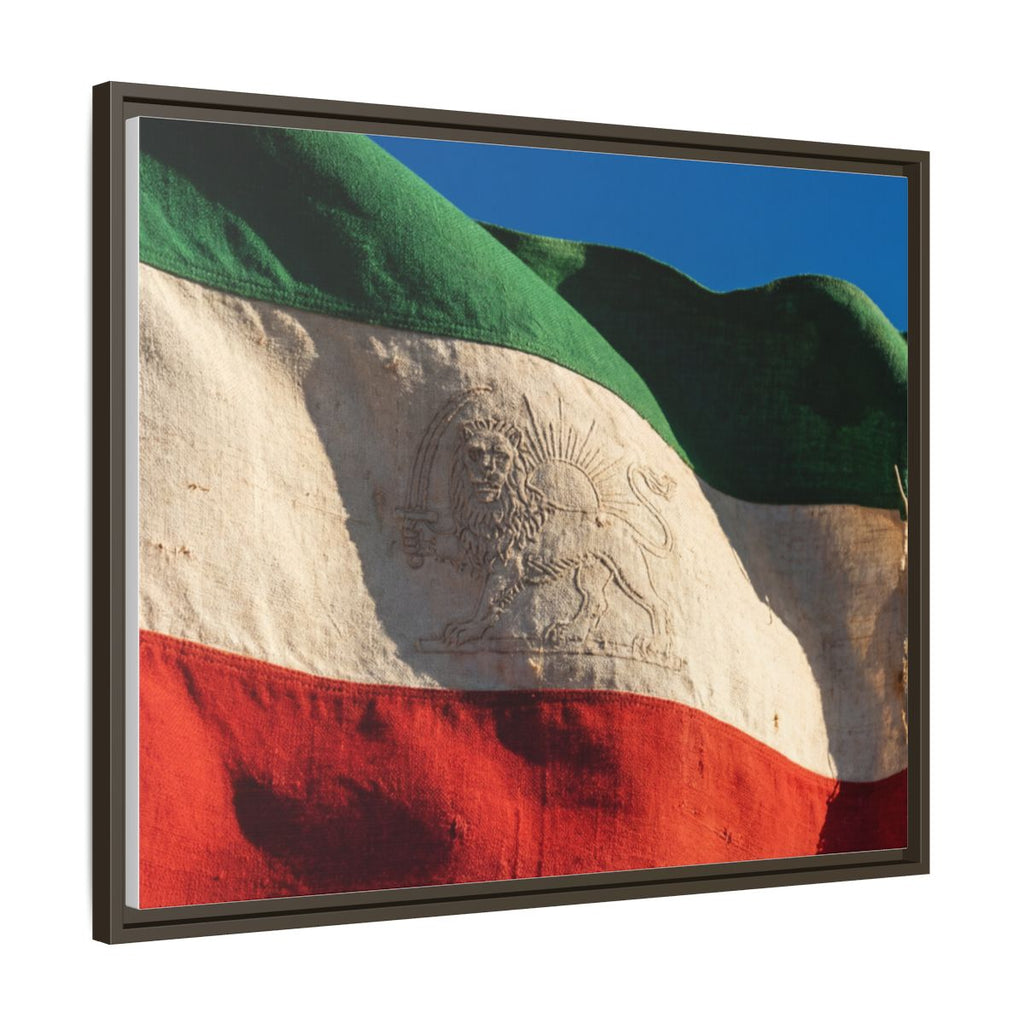 Gerahmte Leinwandkunst – Distressed Flag – Espresso / 3,18 cm