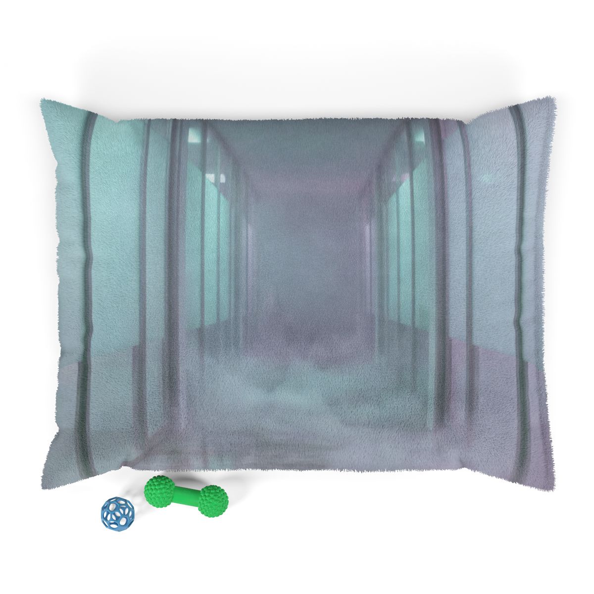 Pet Bed - Liminal Corridor Fog Art Print | Echovira Gallery