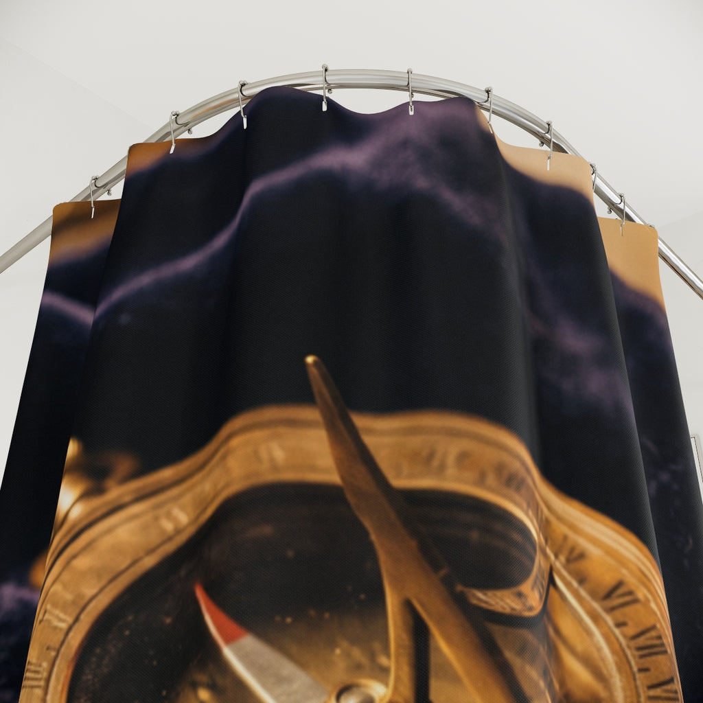 Vintage Brass Sundial Compass Shower Curtain