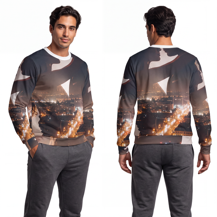 Men's Lightweight Sweatshirt - City Twilight