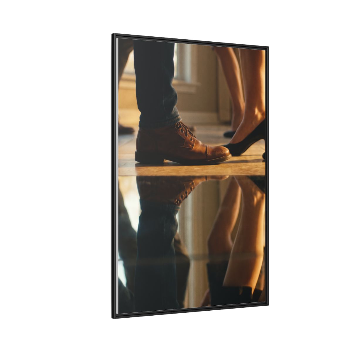 Matte Canvas, Framed - Golden Hour Reflections Cinematic Art — Black / 1.25" (8×10, 9×12, 11×14, 12×16, 10×20, 12×18, 16×20, 16×24, 18×24, 12×36, 20×24, 16×32, 20×30, 24×30, 24×32, 16×48, 24×36, 24×48, 30×40, 20×60, 32×48, 30×60 & 40×60)