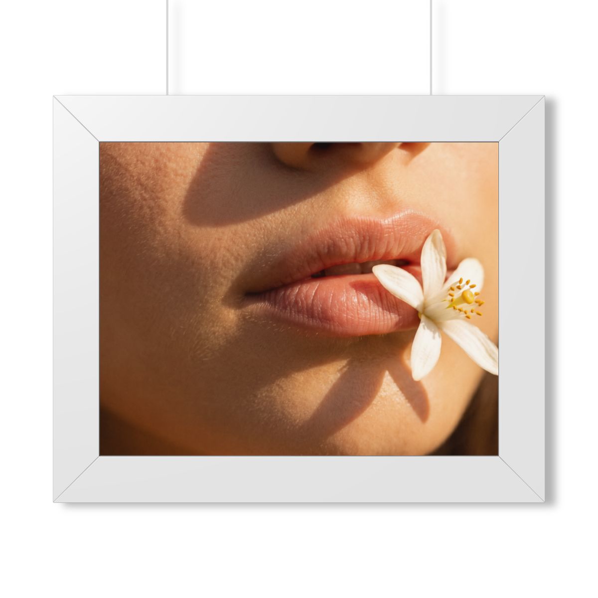 Framed Horizontal Poster - Golden Flora Panorama — White......