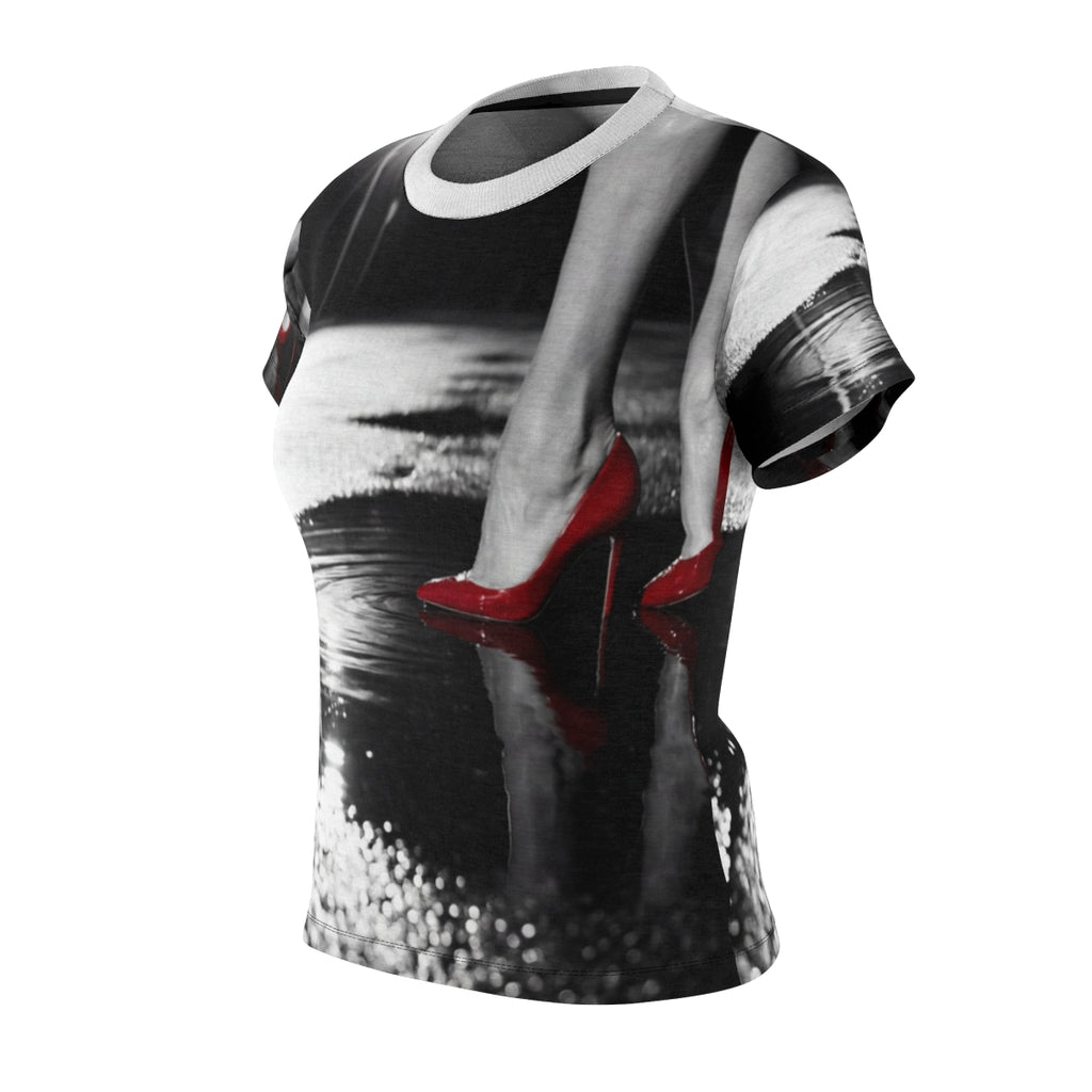 Women's Cut & Sew Tee - Crimson Noir Heels | Echovira...