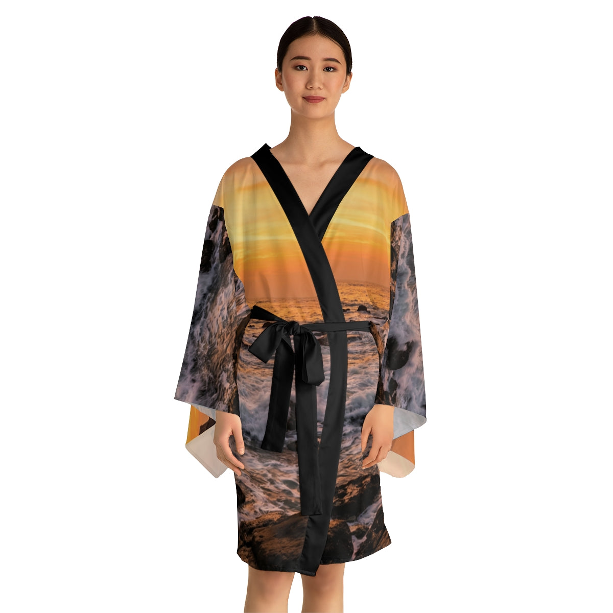 Long Sleeve Kimono Robe - Coastal Sunset