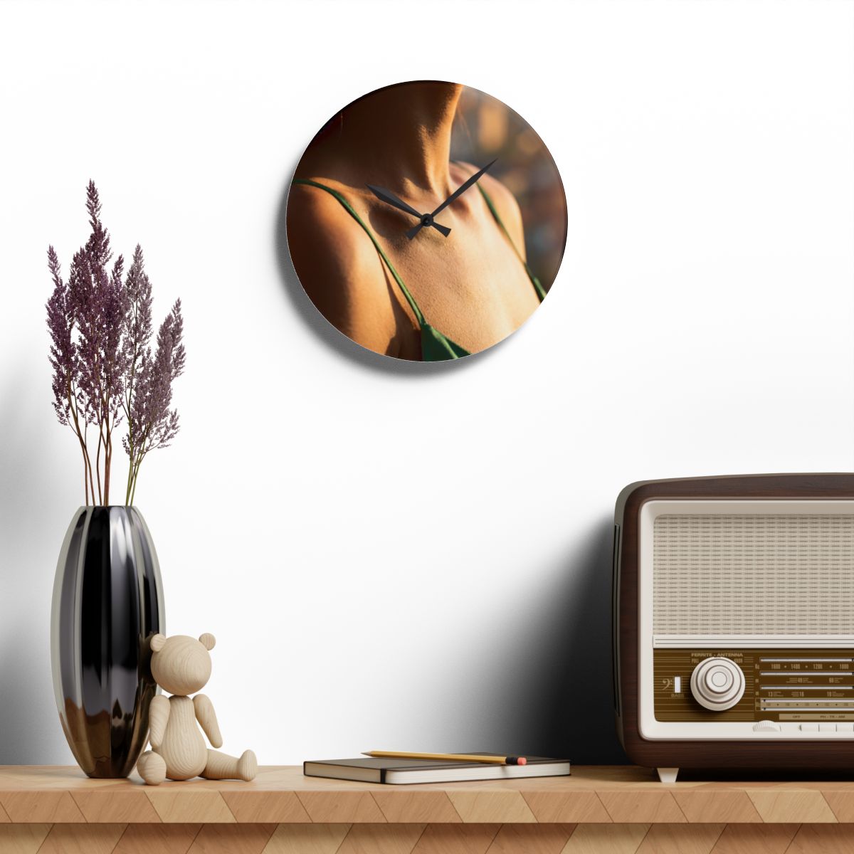 Acrylic Wall Clock - Sun-Kissed Serenity