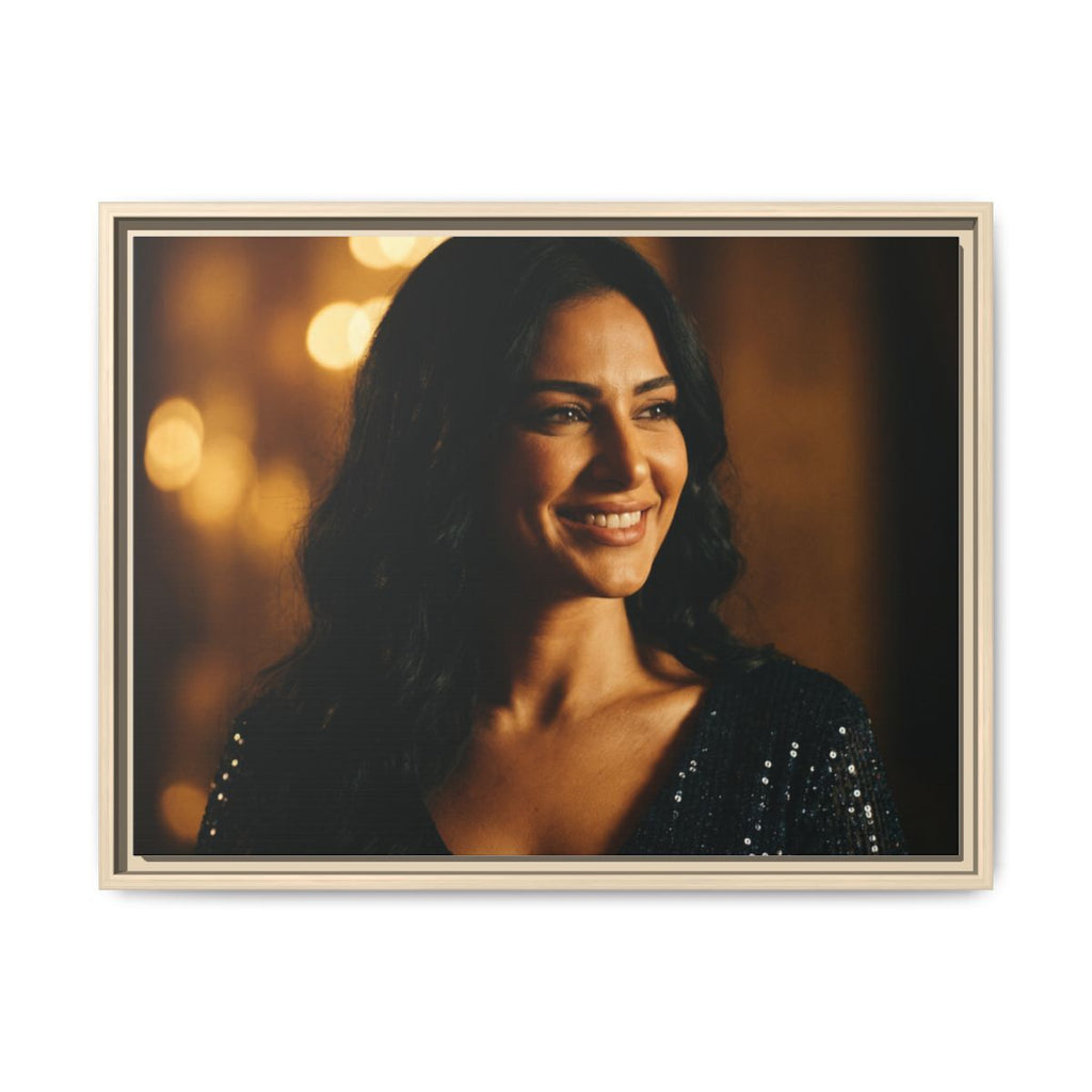 Framed Canvas Art - Golden Glamour — Natural / 1.25"