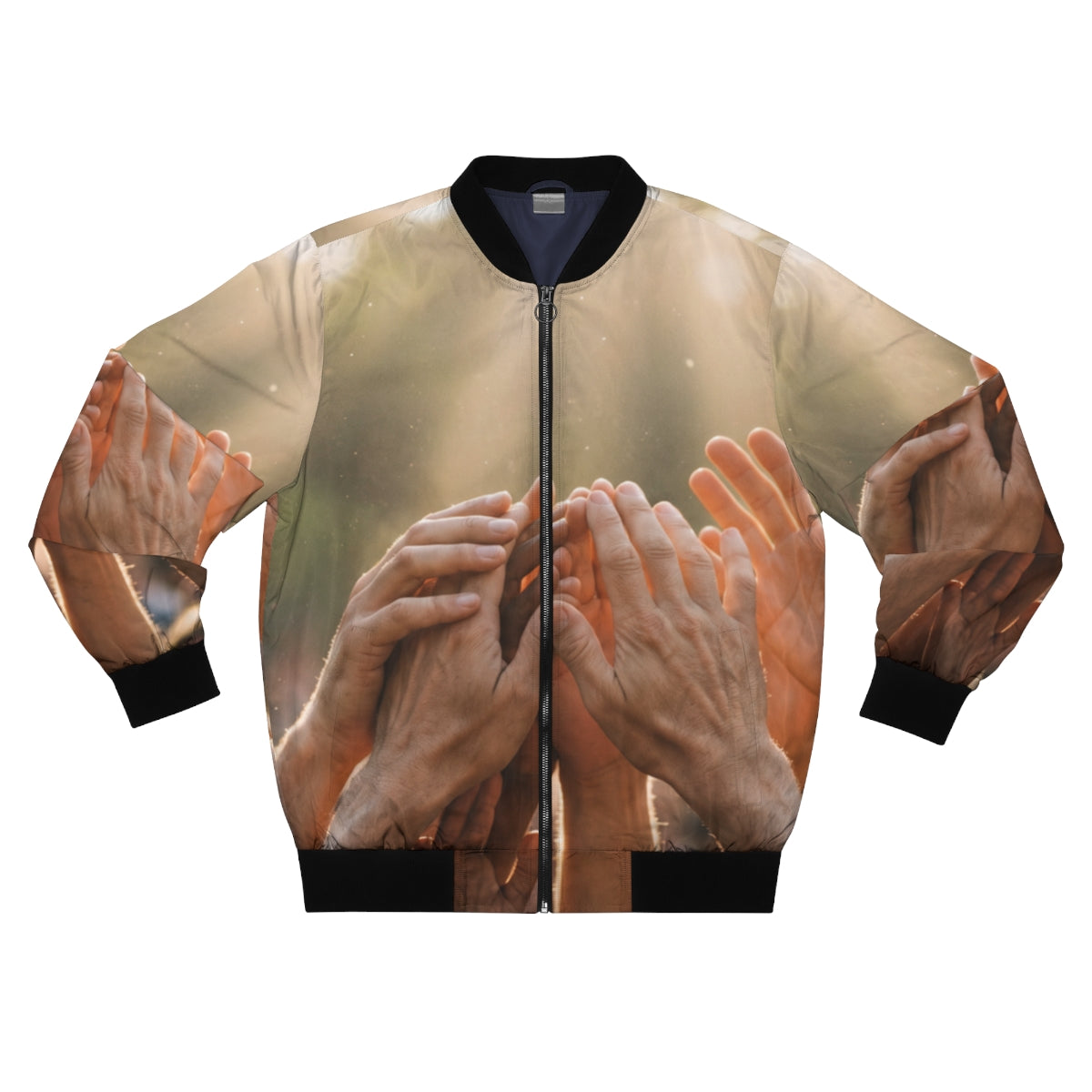 Men's Bomber Jacket - Golden Rays of Unity Wall Art |...