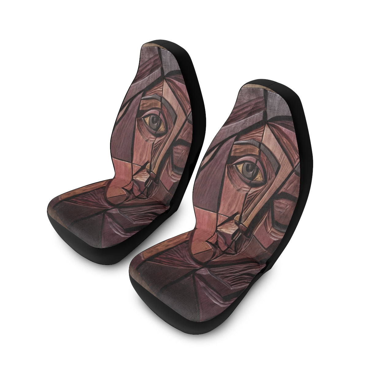 Car Seat Covers - Cubist Relief Wood | Echovira Gallery
