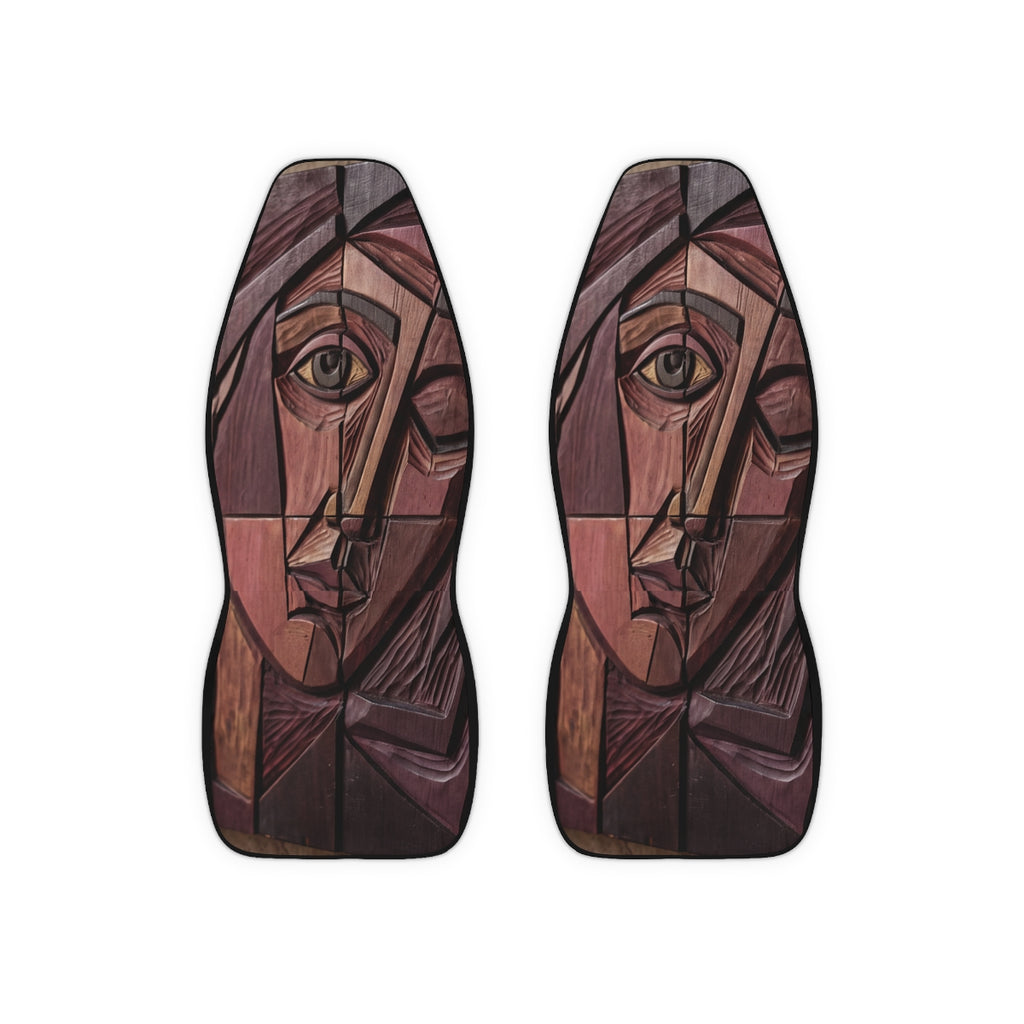 Car Seat Covers - Cubist Relief Wood | Echovira Gallery