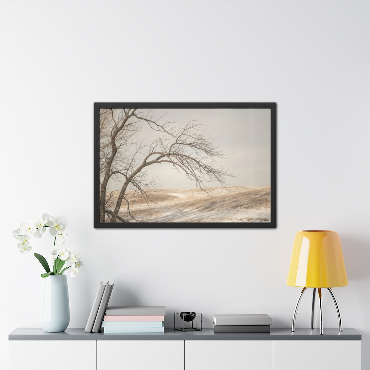 Framed Posters - Winter Branch Solitude Landscape —... |...