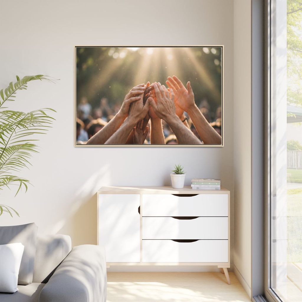 Matte Canvas, Framed - Golden Rays of Unity Wall Art (10×8...