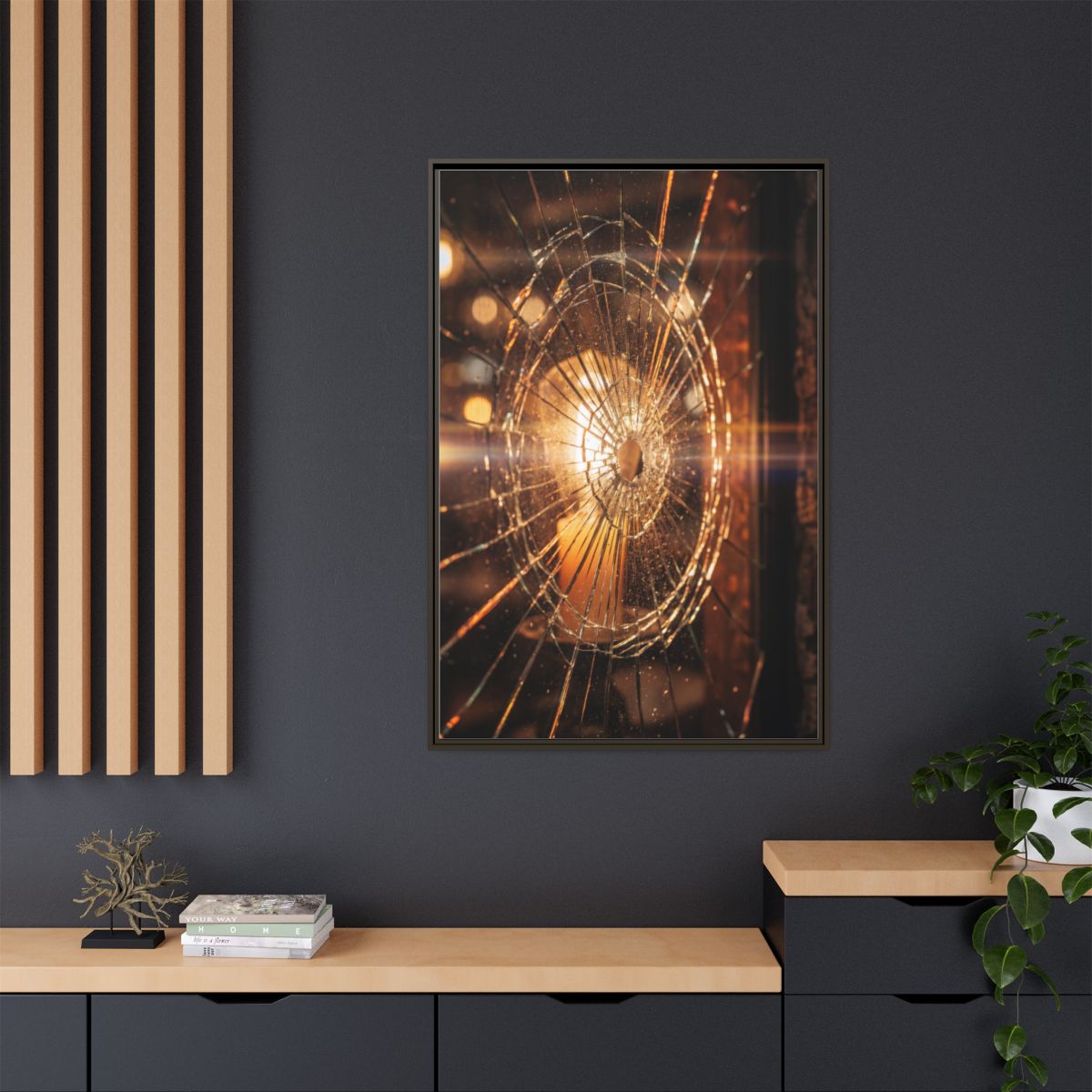Framed Matte Canvas - Shattered Glass
