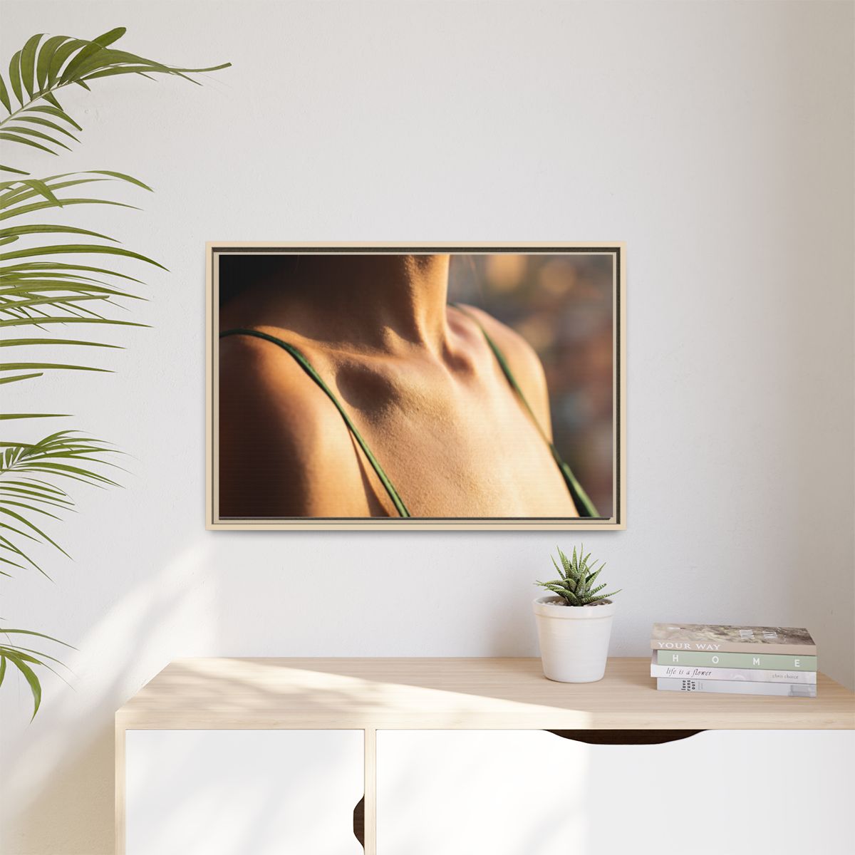 Golden Hour Matte Canvas - Framed Sunset Wall Art — Natural...