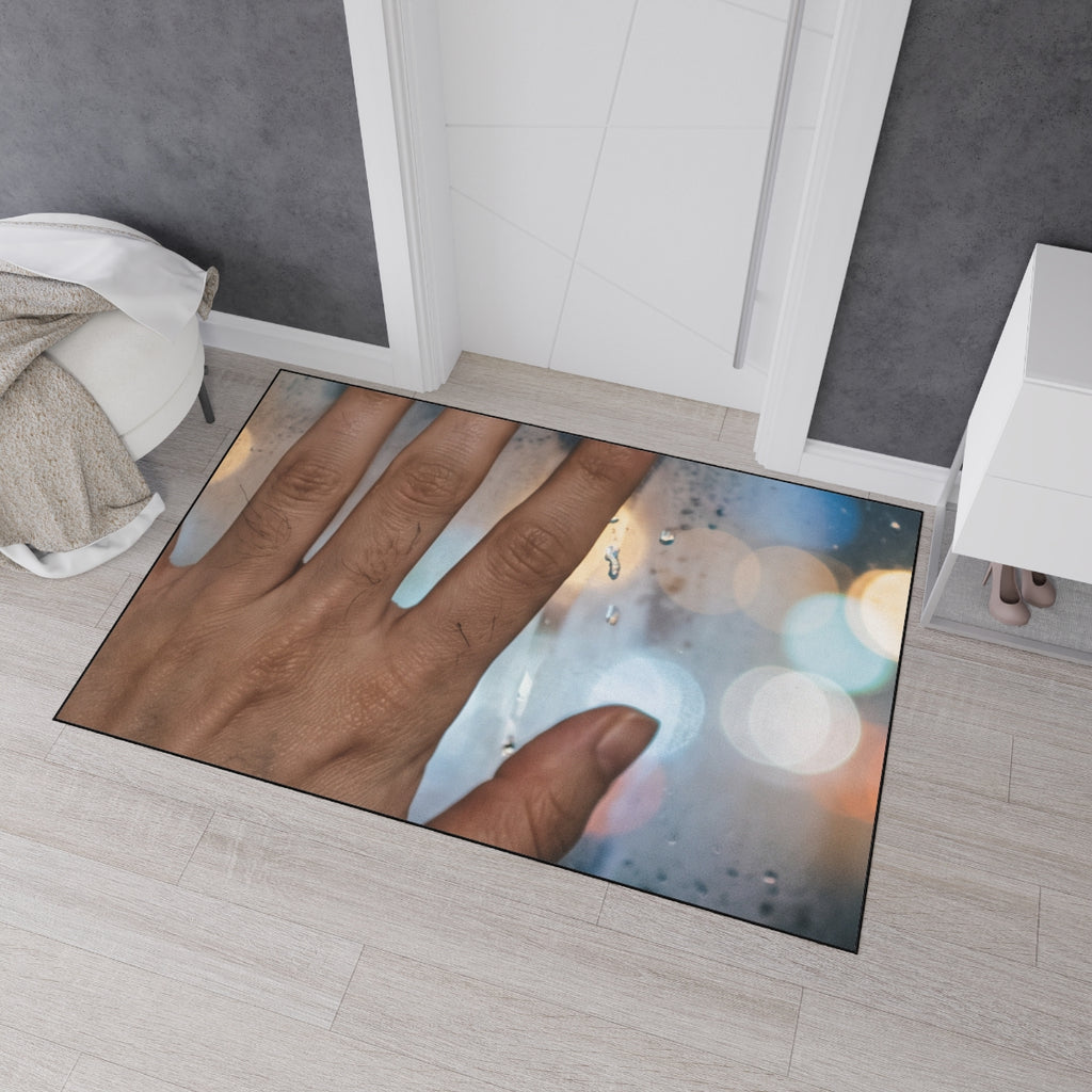 Heavy Duty Floor Mat Rainy City Window Art