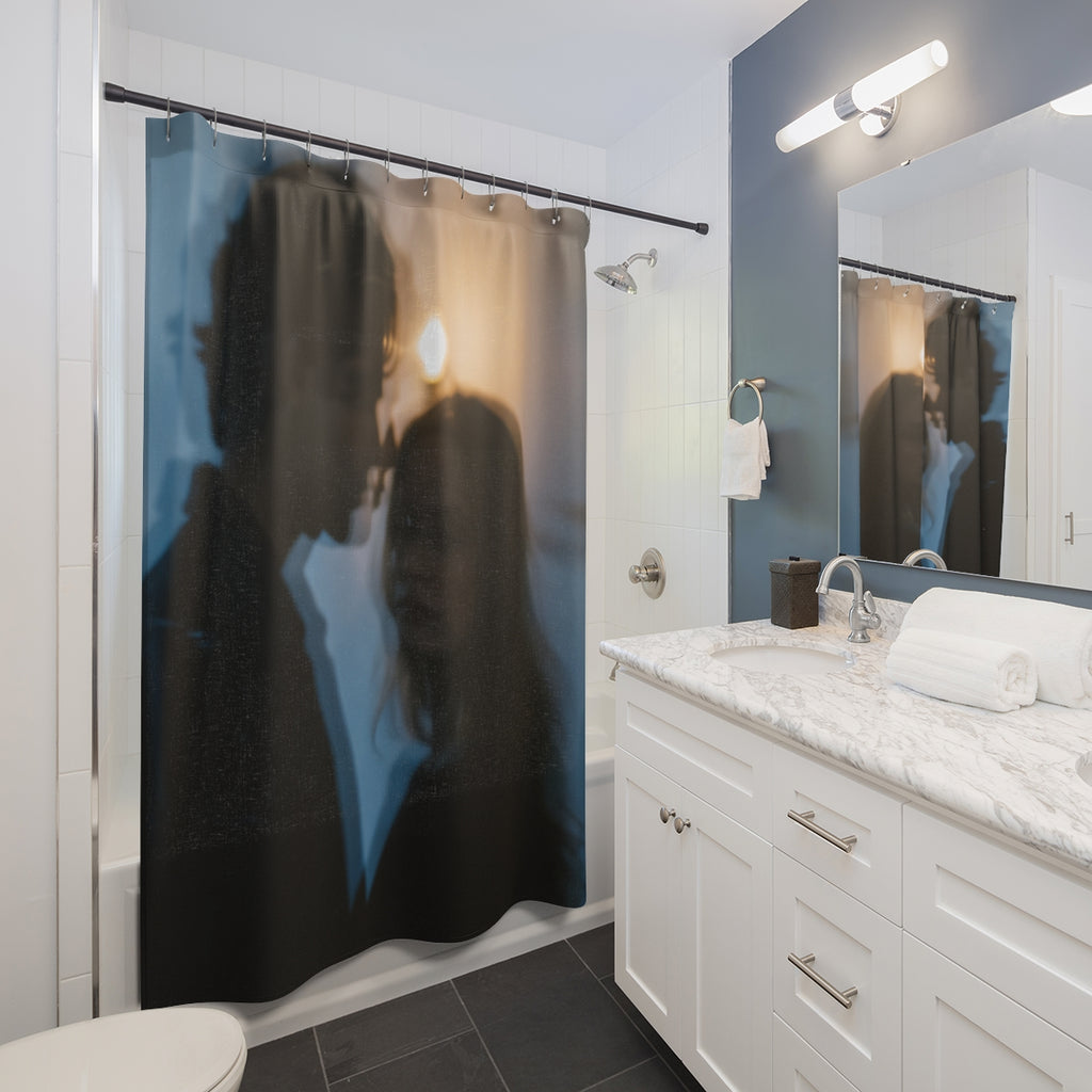 Midnight Reflection Shower Curtain - Moody Bathroom Art |...