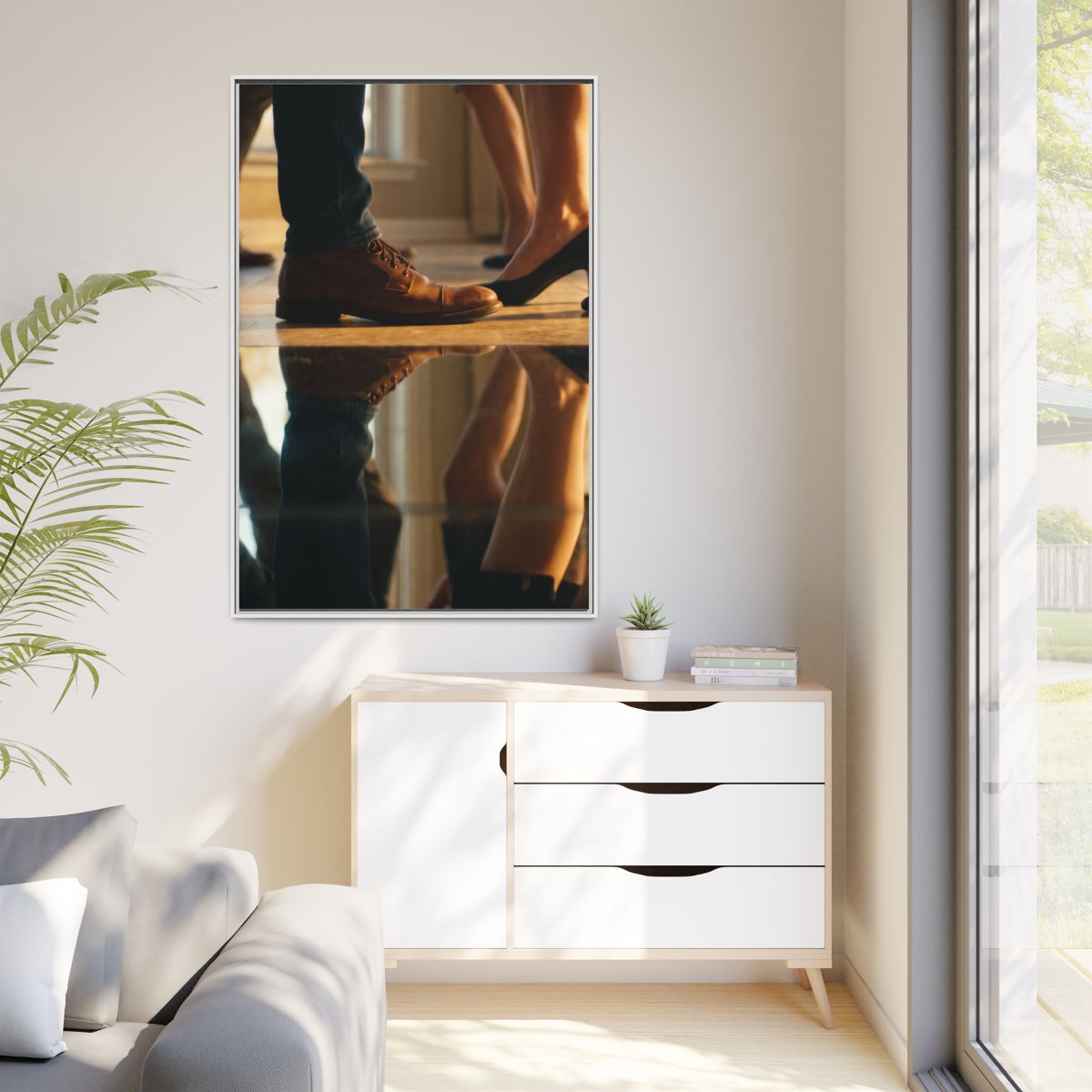 Matte Canvas, Framed - Golden Hour Reflections Cinematic Art...