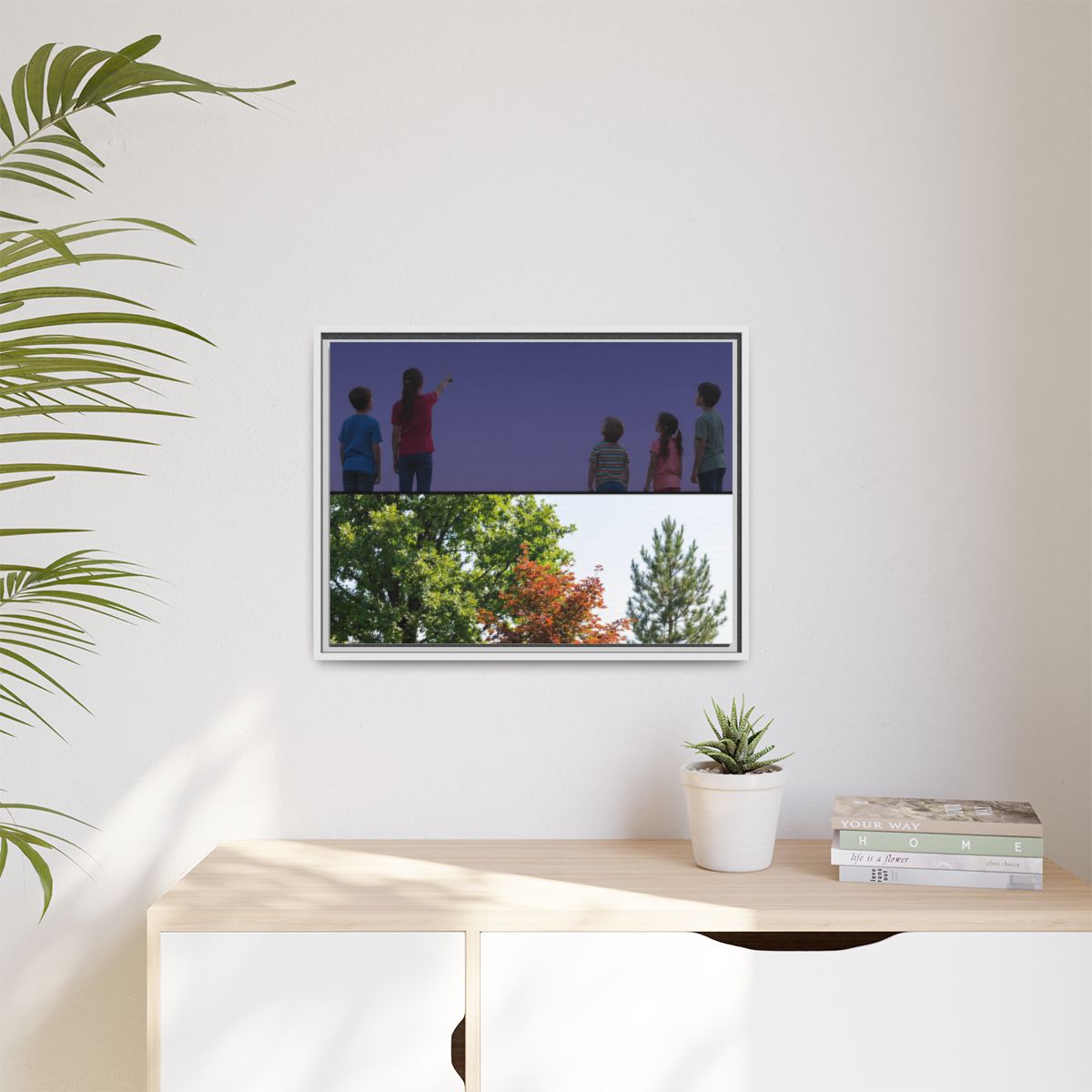 Matte Canvas, Framed - Stardust & Forest Discovery — White /...