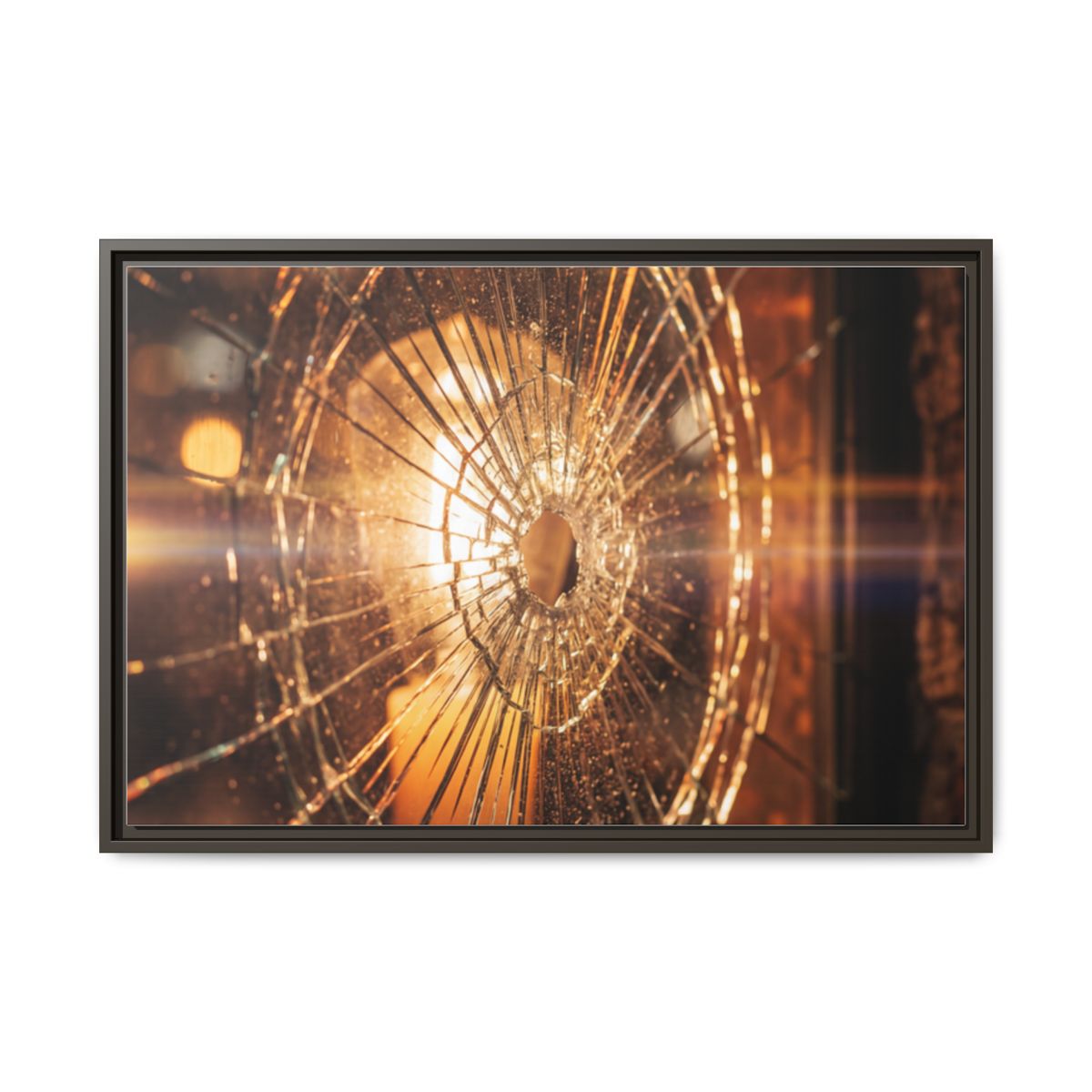 Framed Matte Canvas - Shattered Glass — Espresso / 1.25"