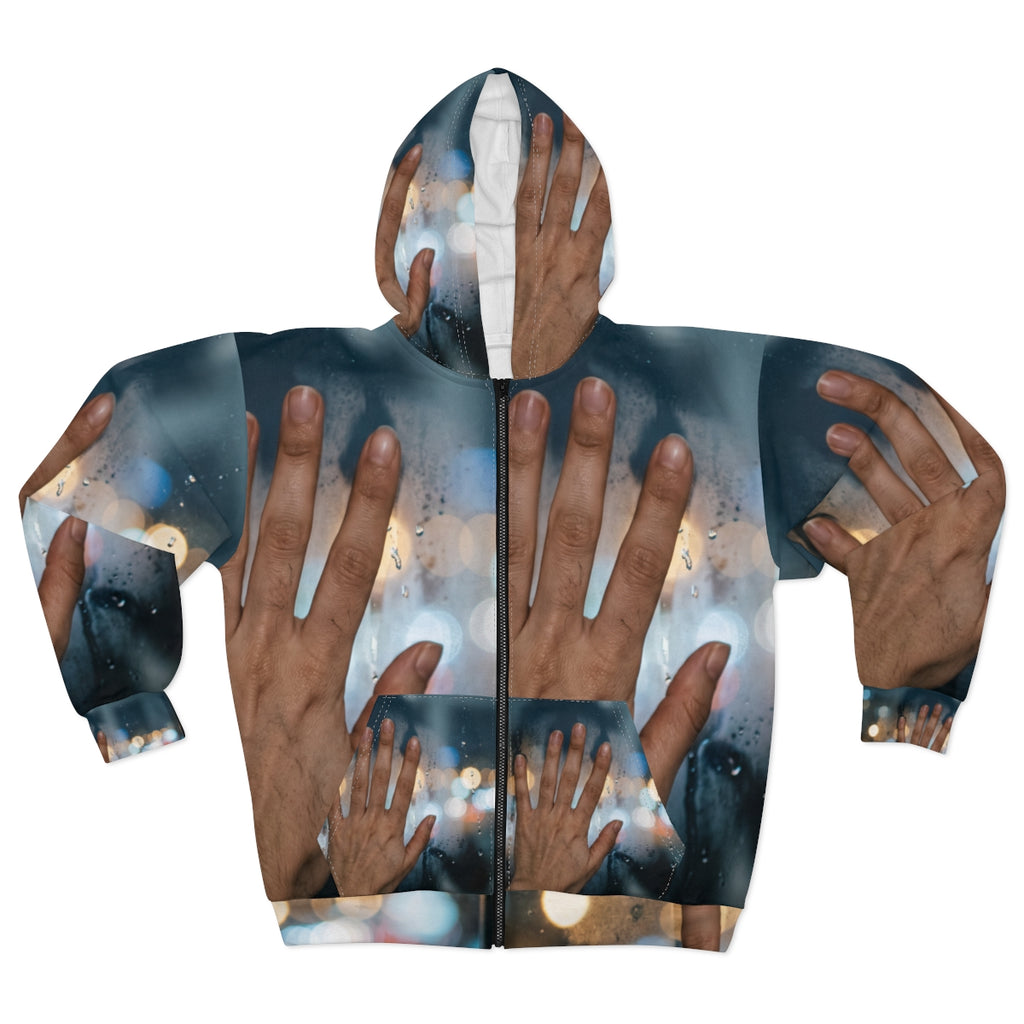 Men's Unisex Zip Hoodie Rainy City Window