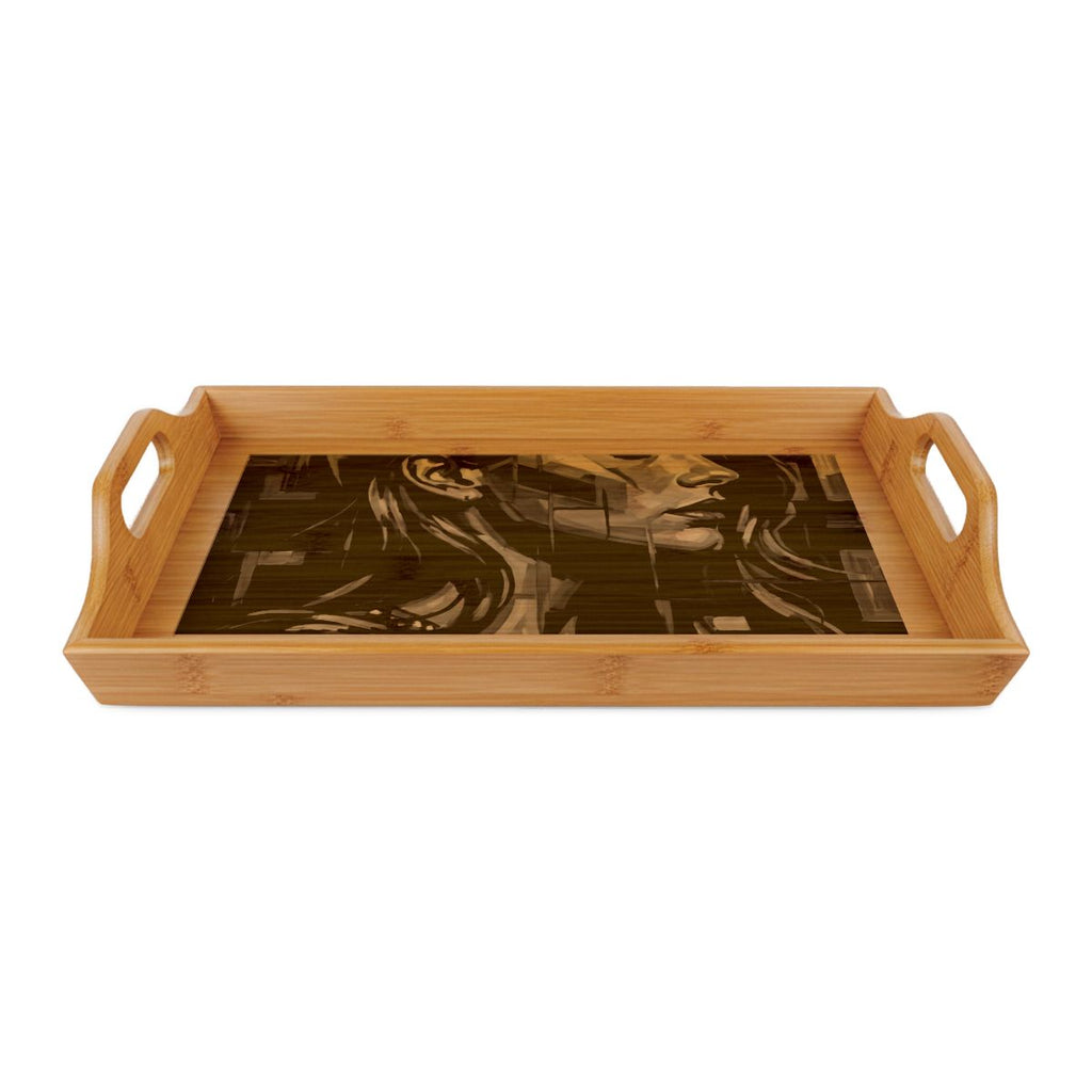 Bamboo Serving Tray - Shattered Elegance | Echovira Gallery