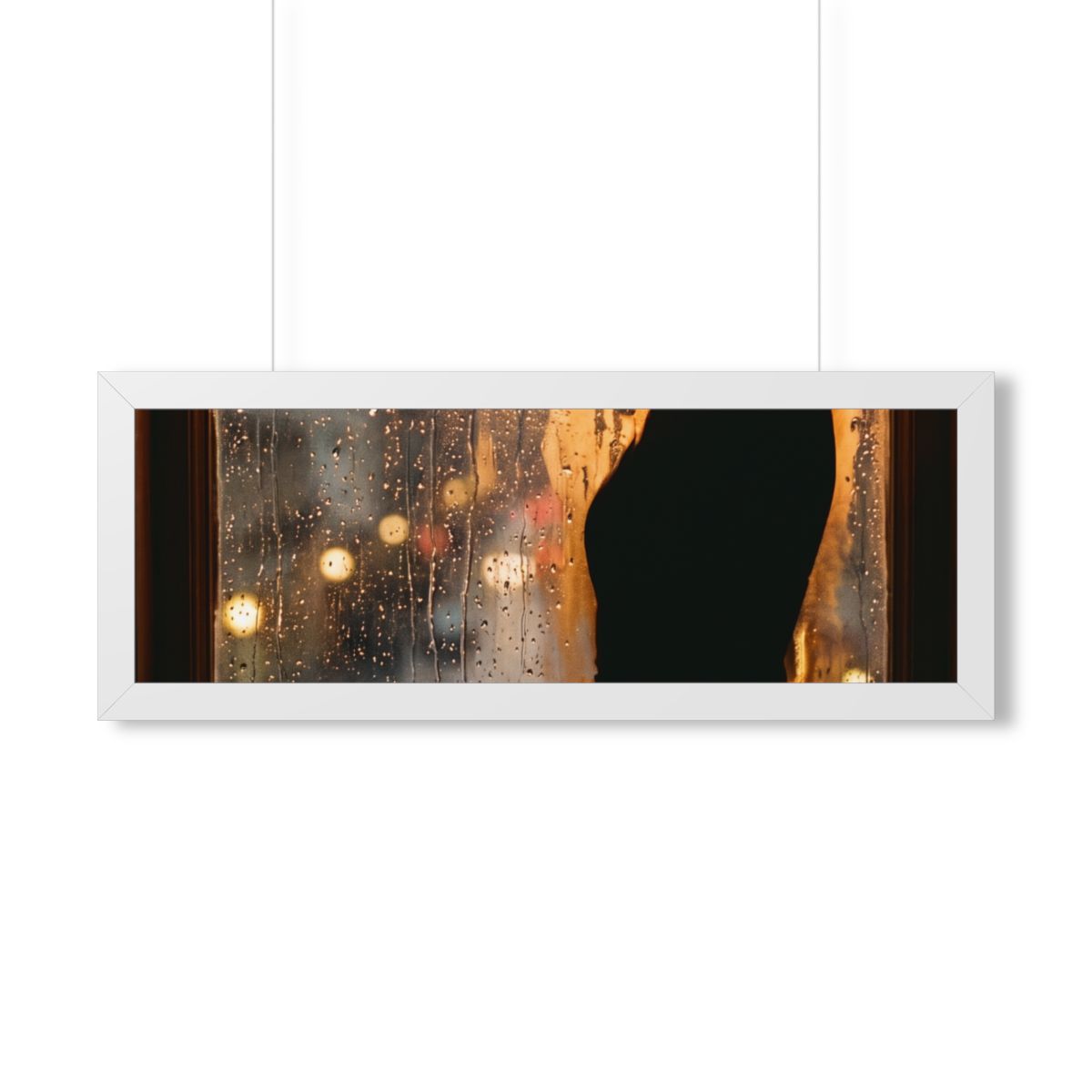Framed Horizontal Poster - Twilight Rain — White (14×11... |...