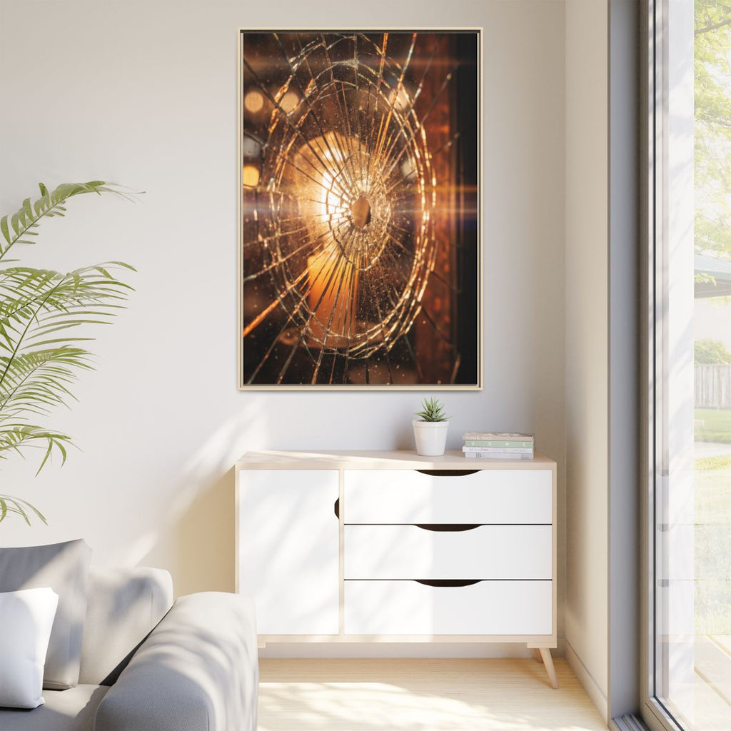Matte Canvas, Framed - Golden Fractured Art — Natural /... |...