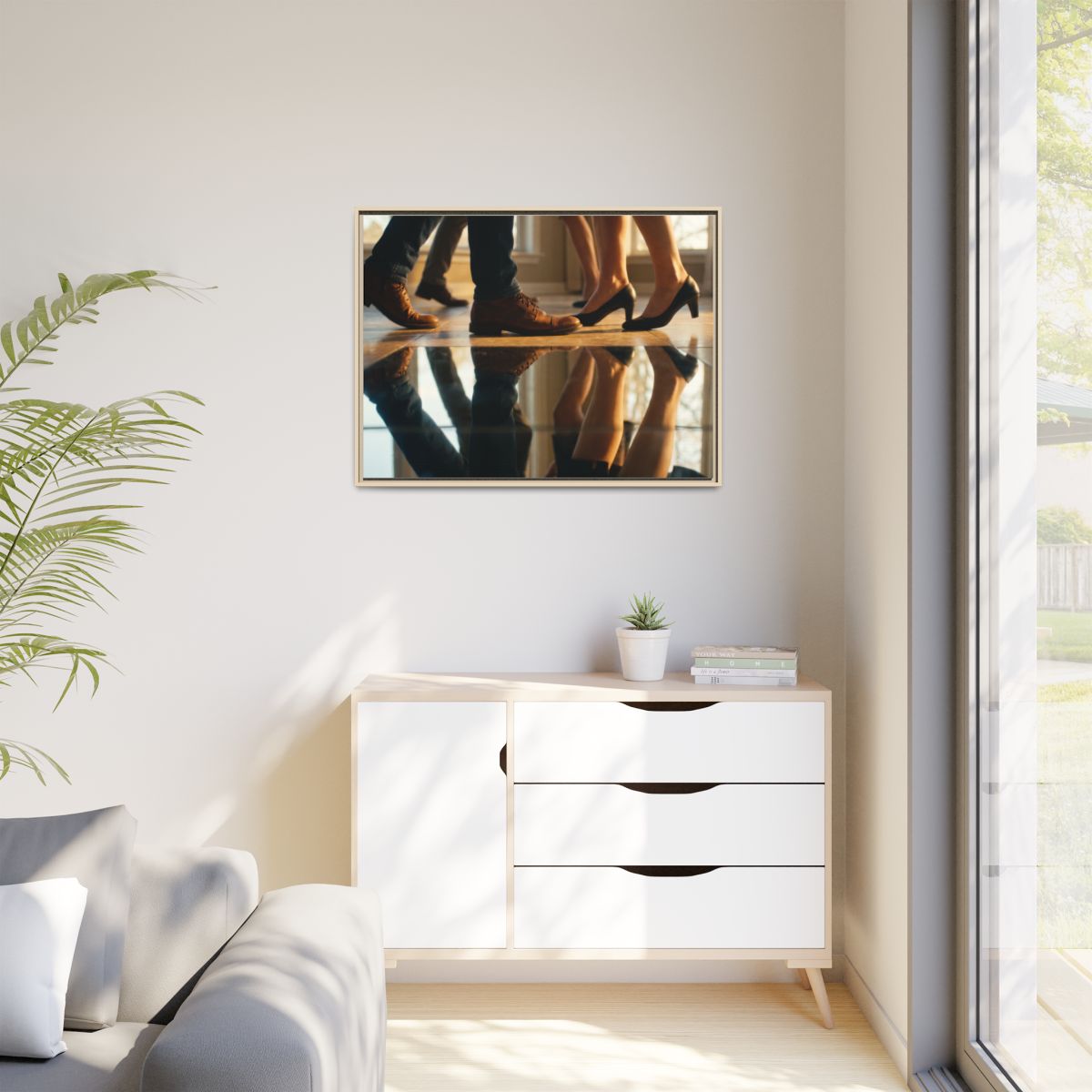 Matte Canvas, Framed - Golden Hour Reflections Cinematic Art...