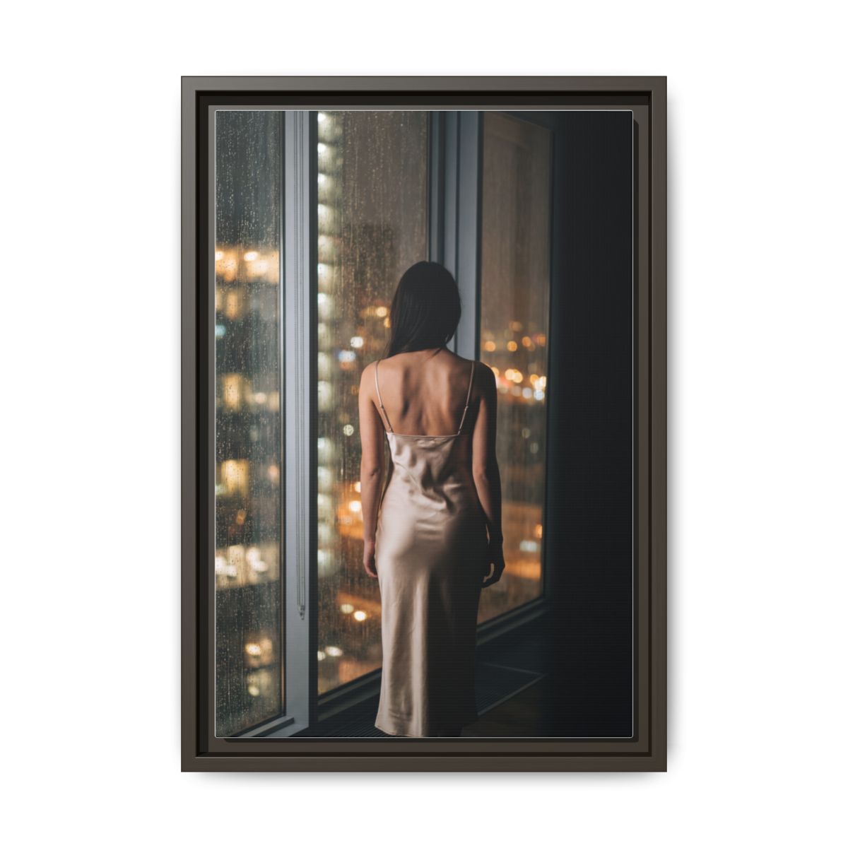 Framed Matte Canvas - Cinematic Nights — Espresso / 1.25"