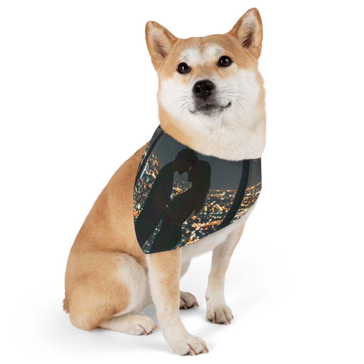 Pet Bandana Collar - City Lights Embrace Skyline Wall Art |...