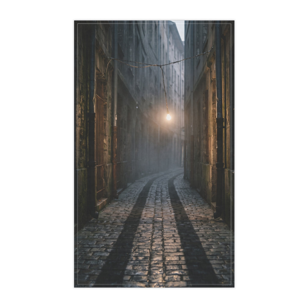 Tea Towels - Moody Cobblestone Alley | Echovira Gallery