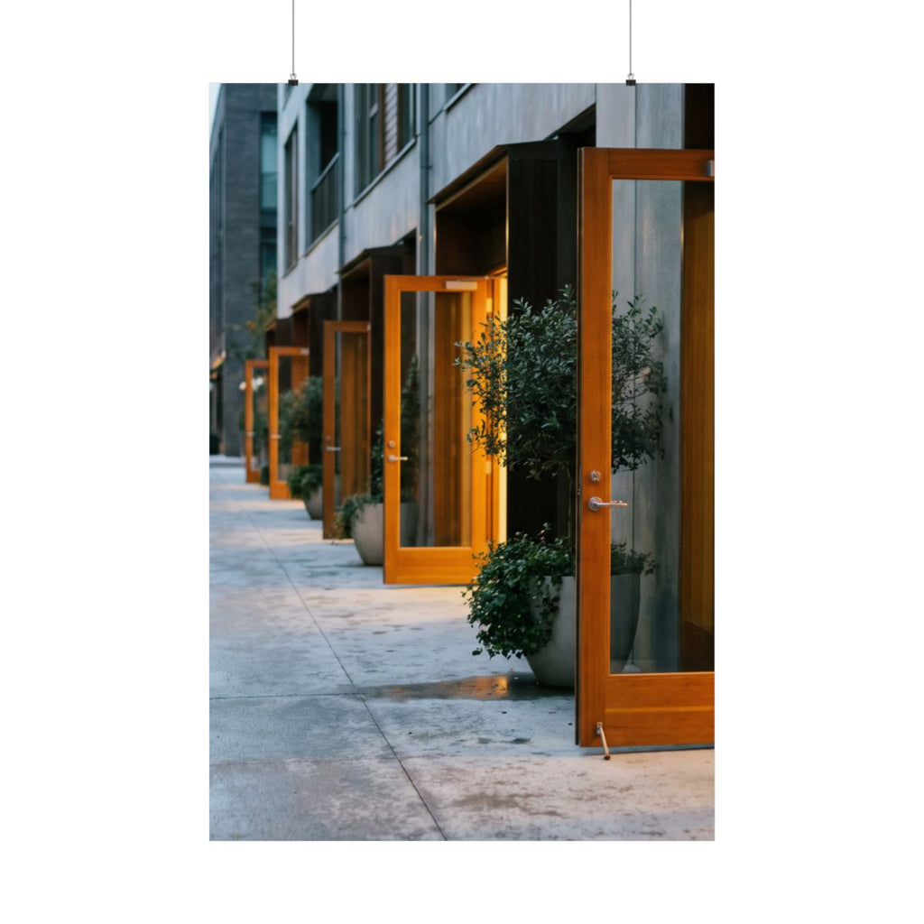 Matte Vertical Posters - Twilight Courtyard (8×10 & 36×54) |...