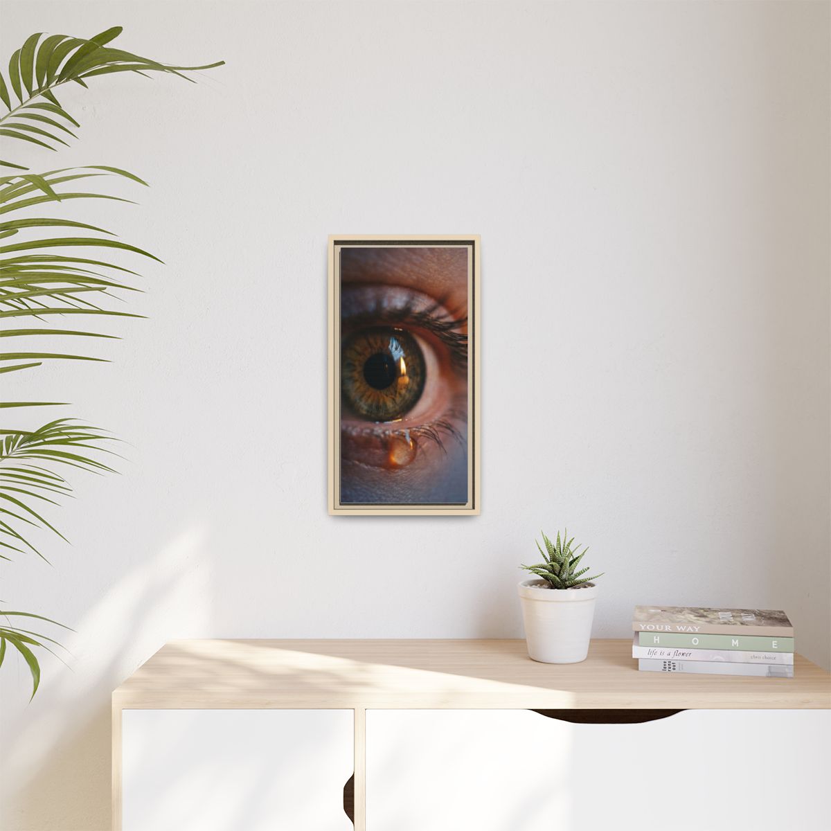 Matte Canvas, Framed - Amber Iris Reflection Fine Art Print...