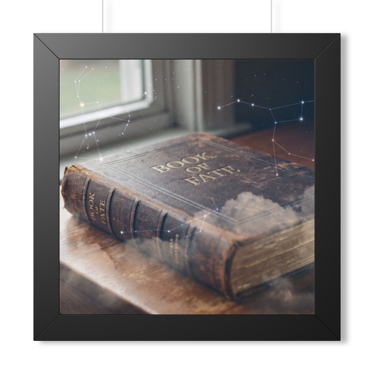 Framed Vertical Poster - Celestial Book of Fate Mystical Art...