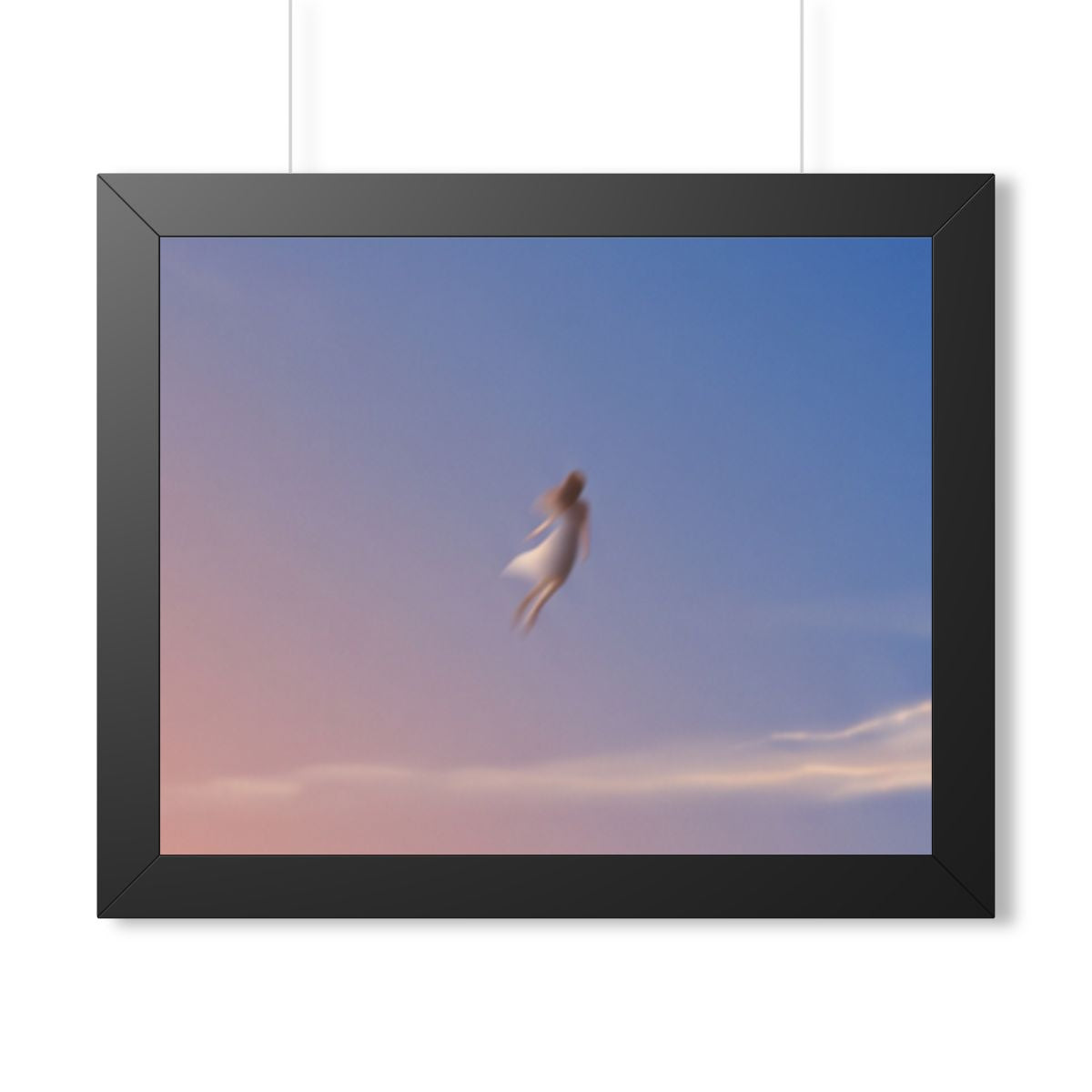 Framed Horizontal Poster - Horizon Sky Calm — Black (14×11...
