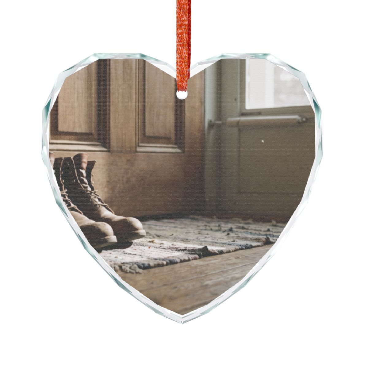 Crystal Glass Ornament - Golden Doorway | Echovira Gallery